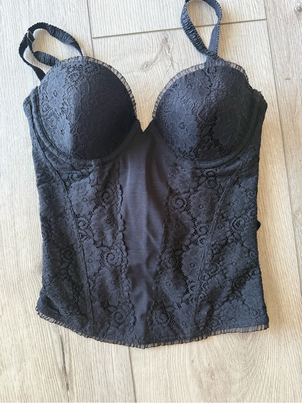 Maidenform Black Lace Longline Bustier